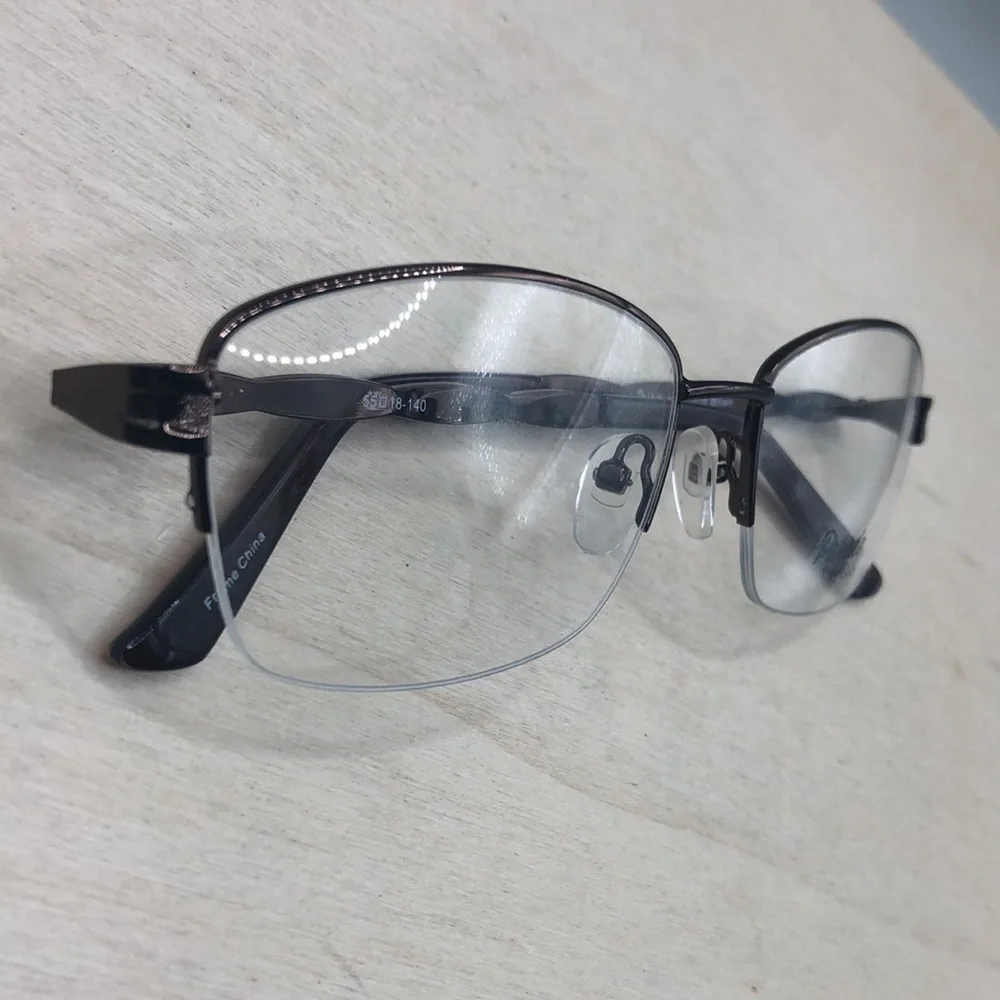 Parade Plus Eyewear 2038 Brown Metal Half Rim Square Frame